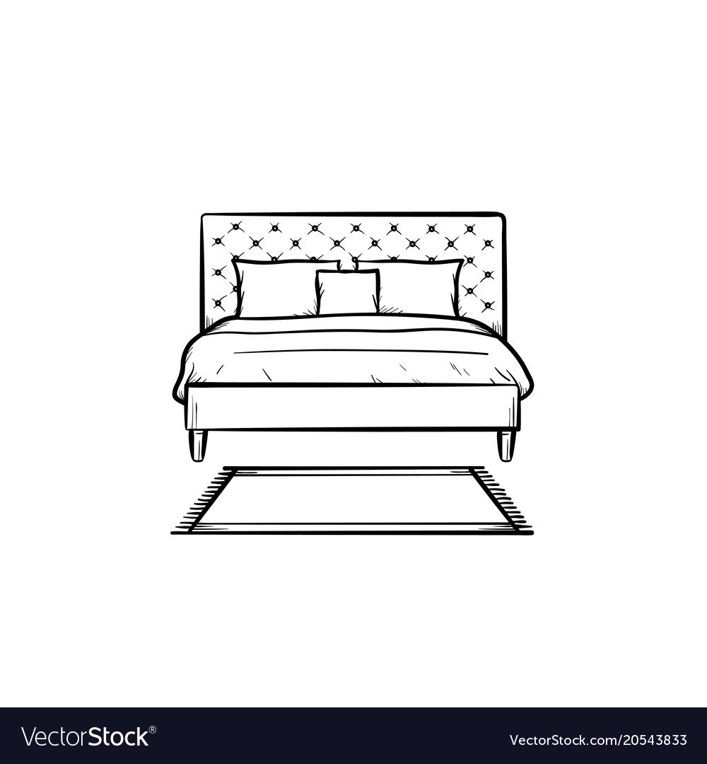 рисунок кровать вид сбоку
