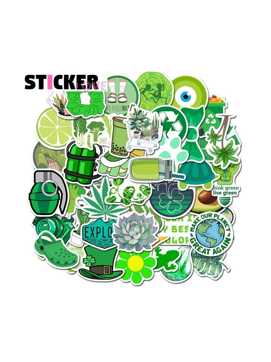 Зеленые наклейки (28 фото) скачать бесплатно