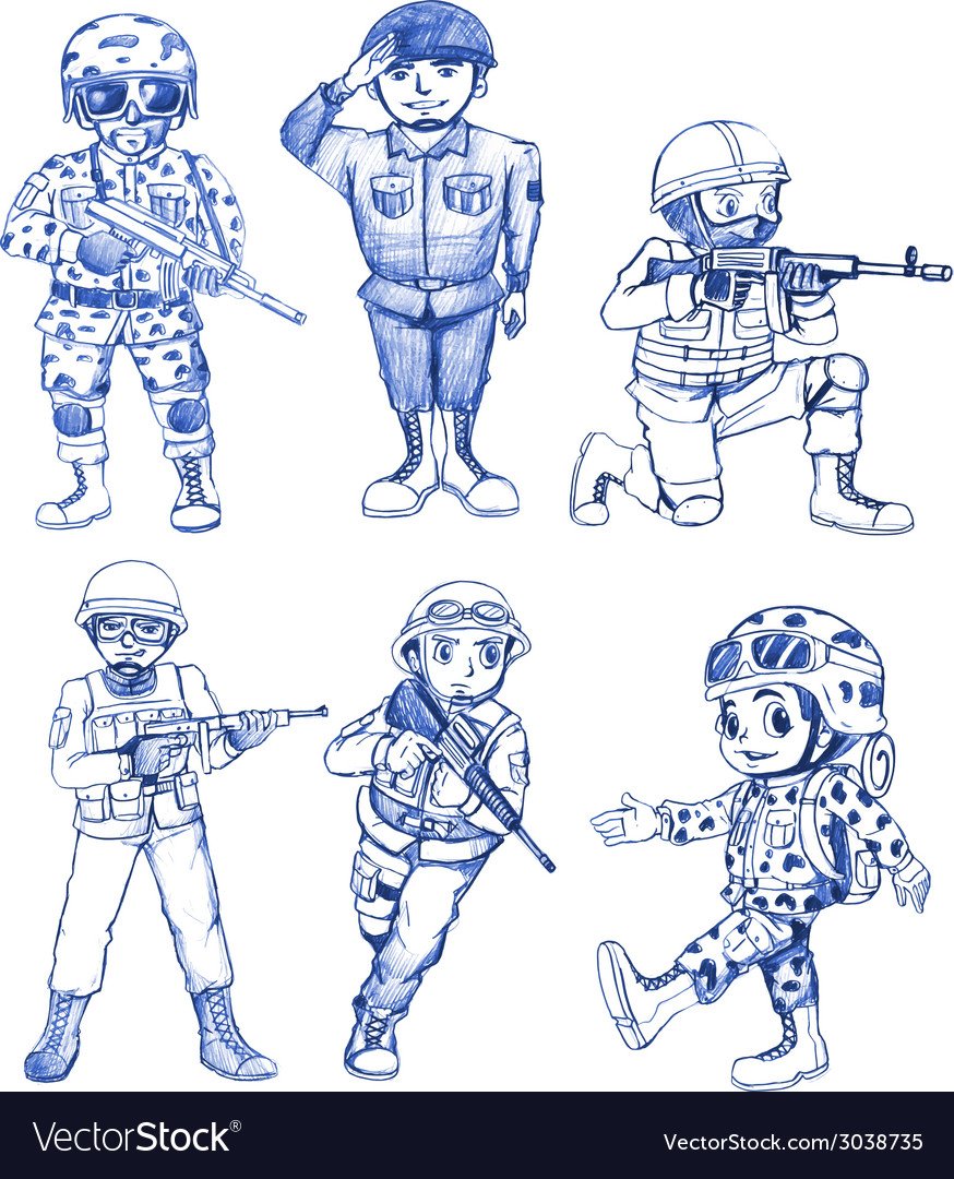 Военные человечки для рисования
