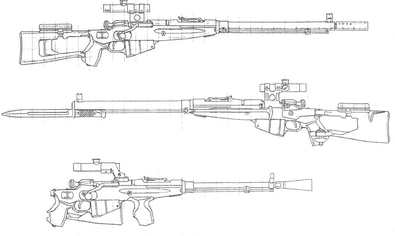 чертеж awp снайперской винтовки для дерева фото 6