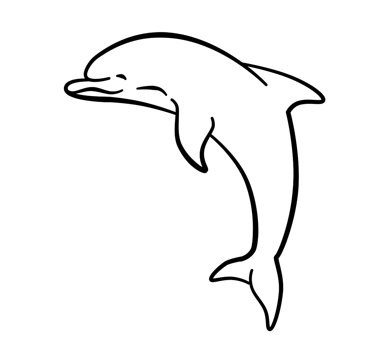 Дельфин черно белый рисунок