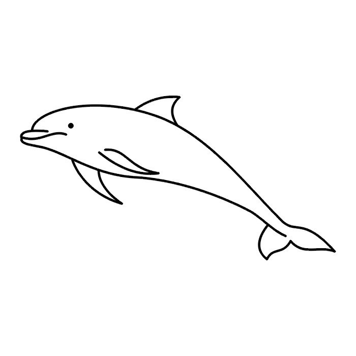 Дельфин трафарет для детей
