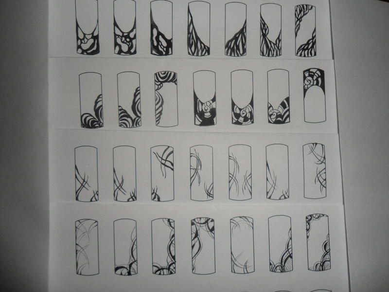 Рисунок ногтей для тренировки