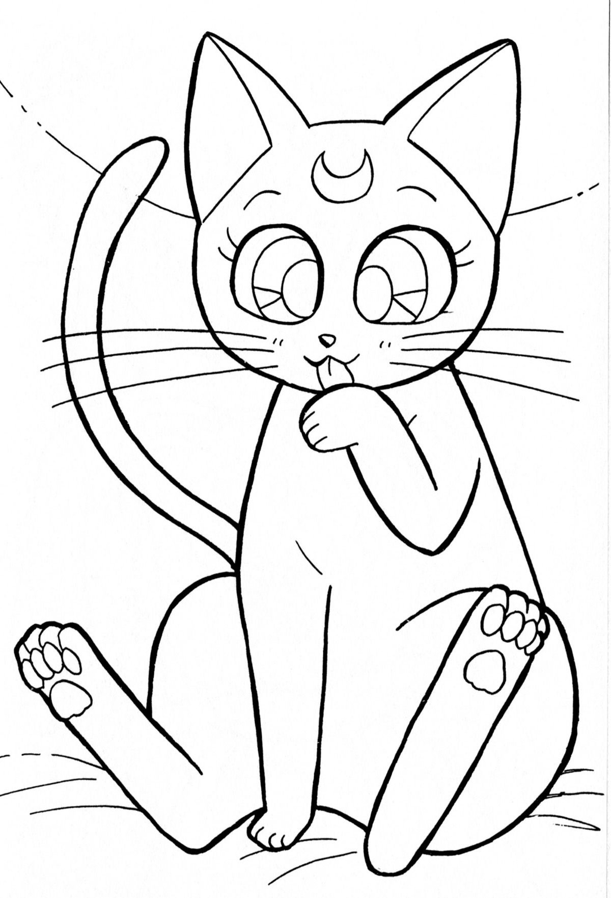 Раскраска сейлормун кошка