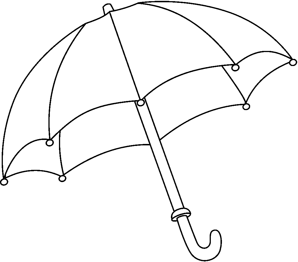 Зонтик раскраска для детей