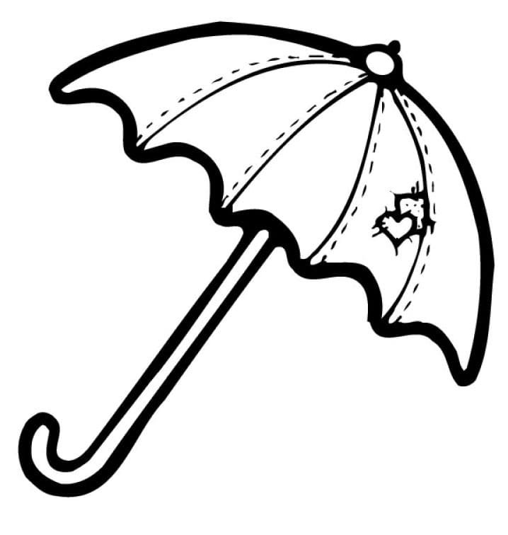 Трафарет зонтика для вырезания