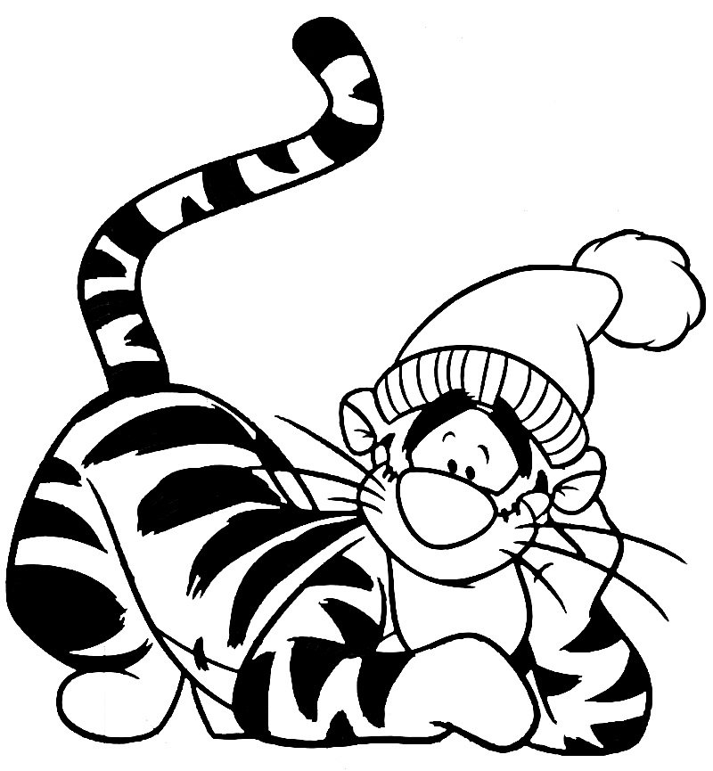 Тигр раскраска для детей 4-5 лет