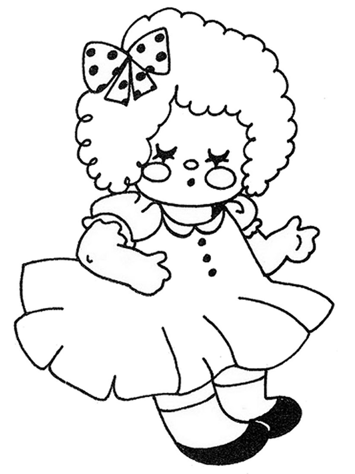 Детская раскраска кукла