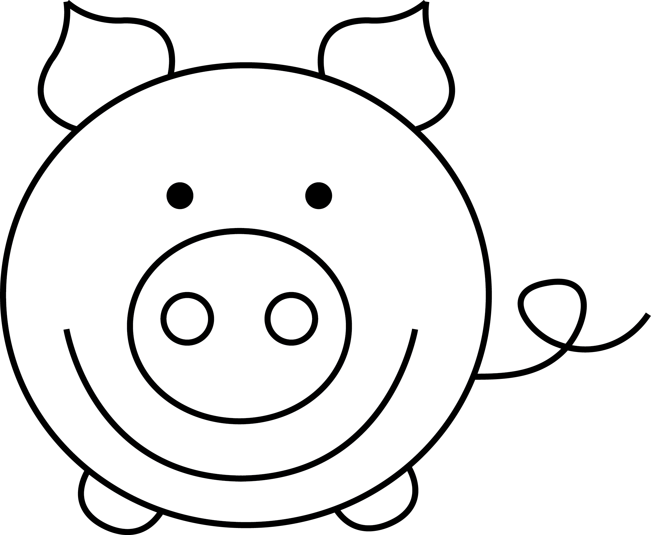 Раскраска для малышей Свинка