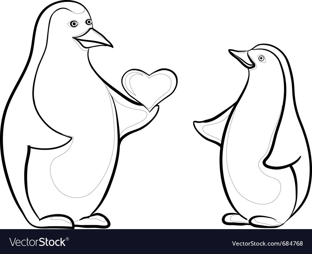 Пингвин рисунок карандашом