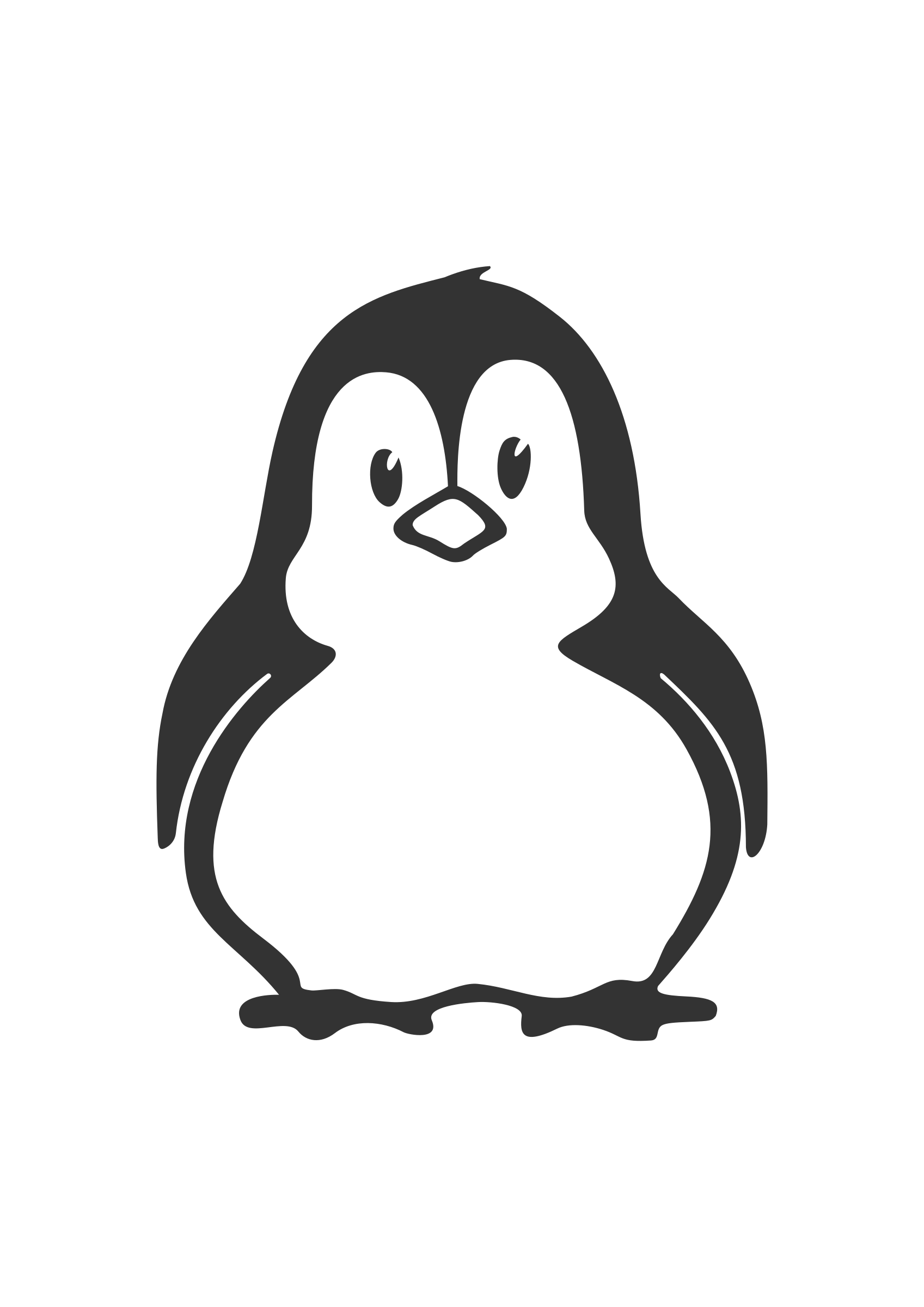 Пингвин раскраска для детей 4-5 лет