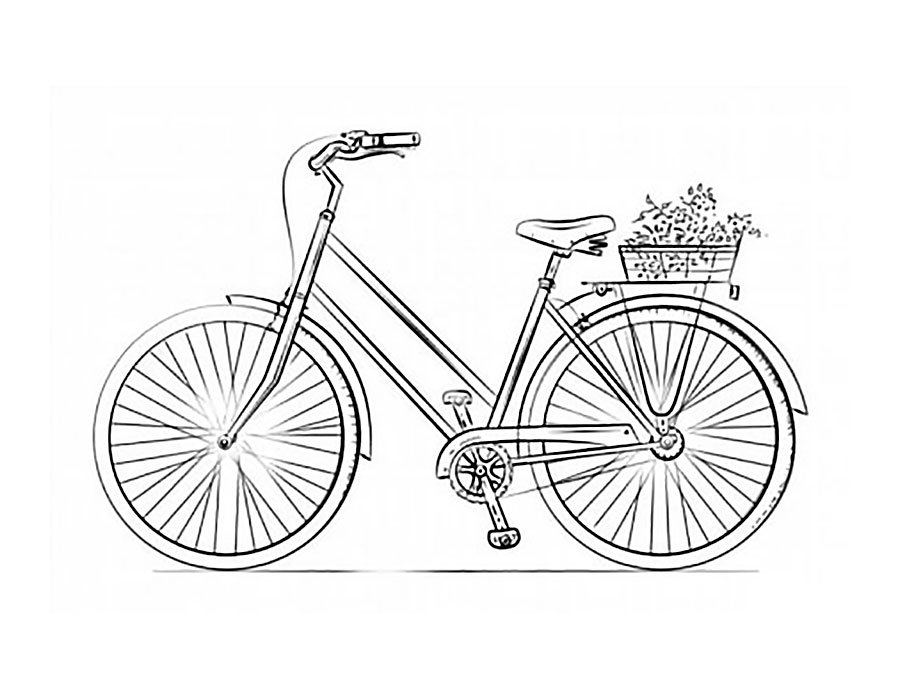Велосипед сбоку рисунок