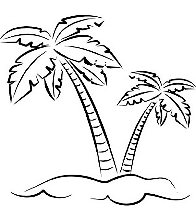 Контур пальмы для рисования