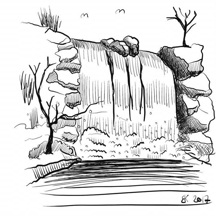 Водопад Наброски