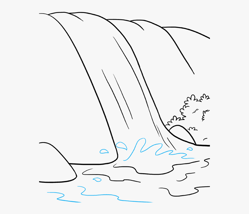 Поэтапное рисование водопада