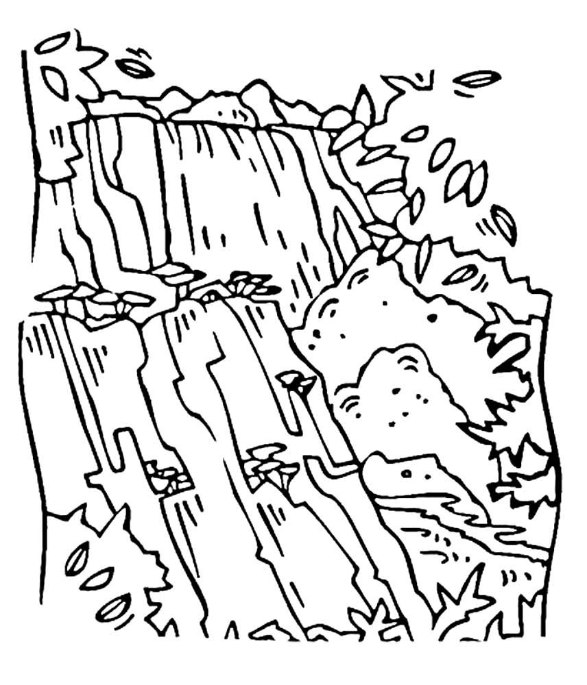 Водопад Виктория раскраска