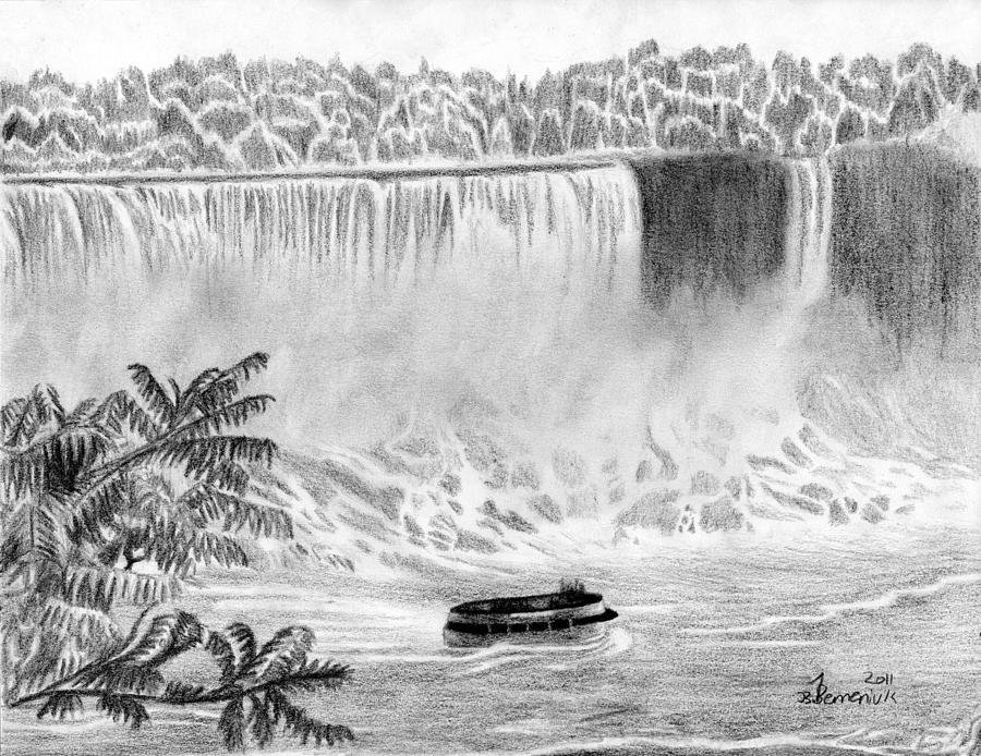 Ниагарский водопад нарисовать