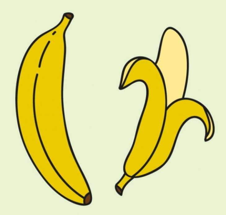 Банан простым карандашом