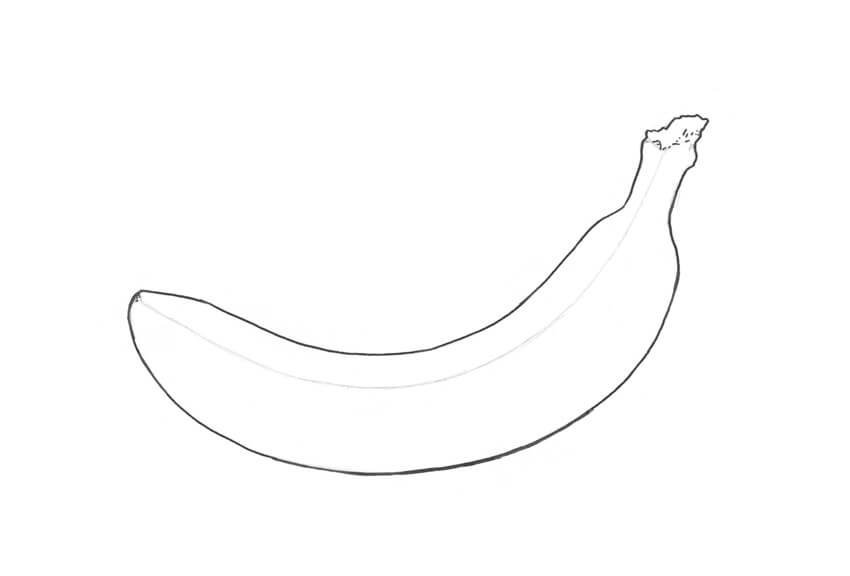 Рисунок банана для срисовки