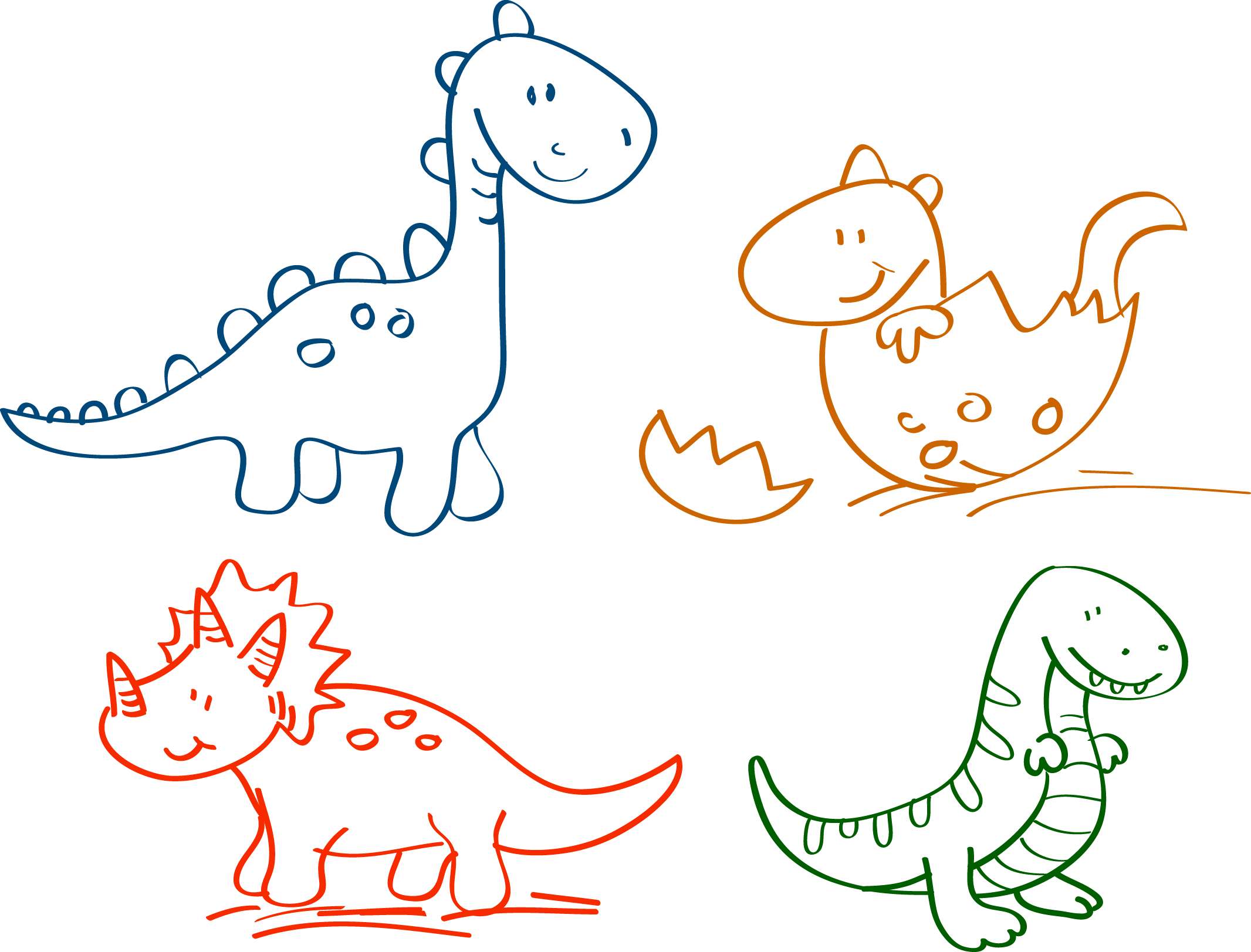 Динозавр контурный рисунок