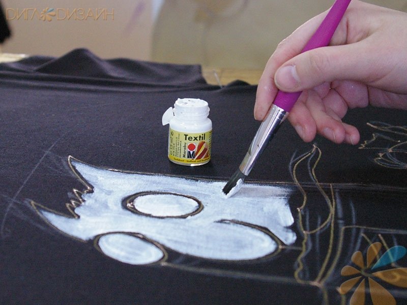 Рисование по ткани акриловыми красками мастер класс