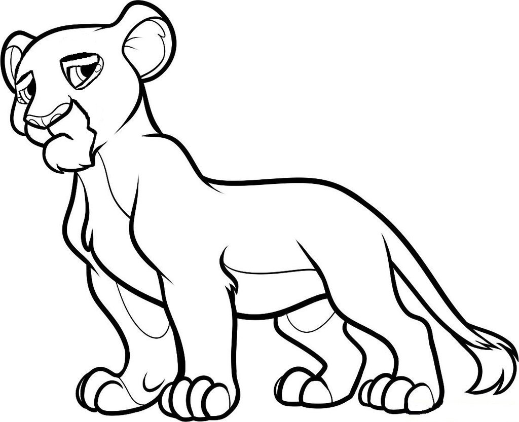 Раскраска Симба хранитель Лев семья Нала и львята