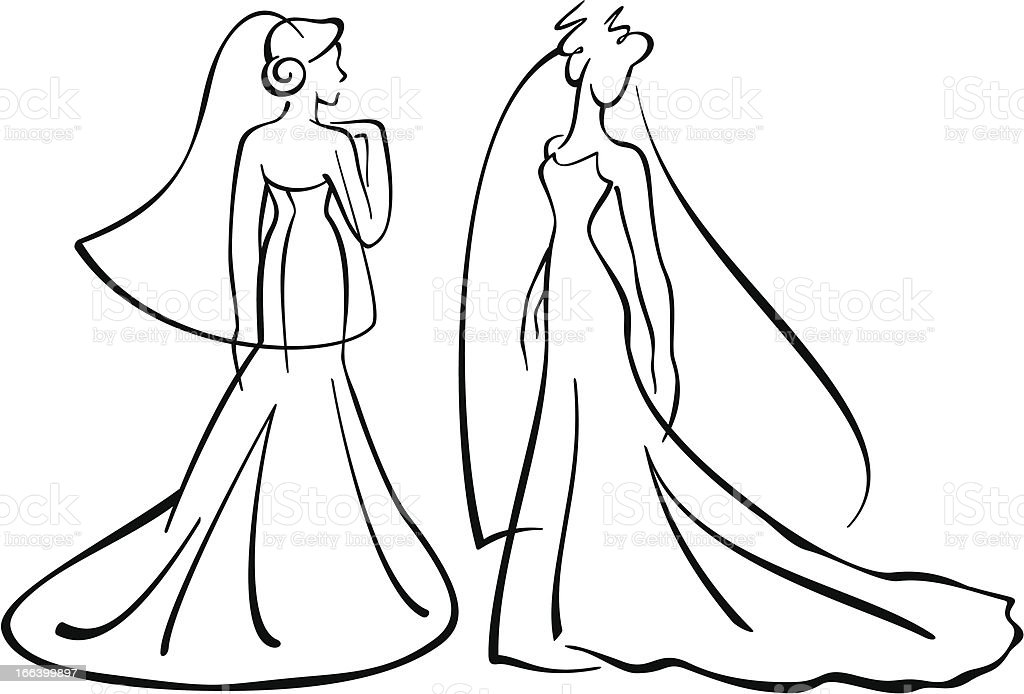 Свадебное платье контур