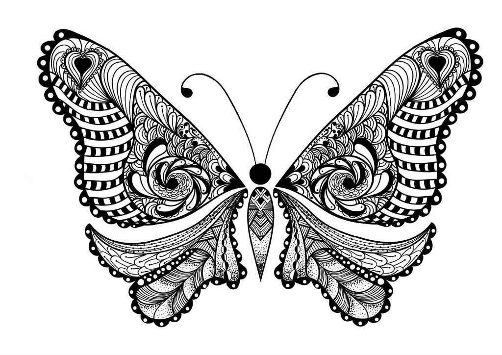 Раскраски антистресс бабочки