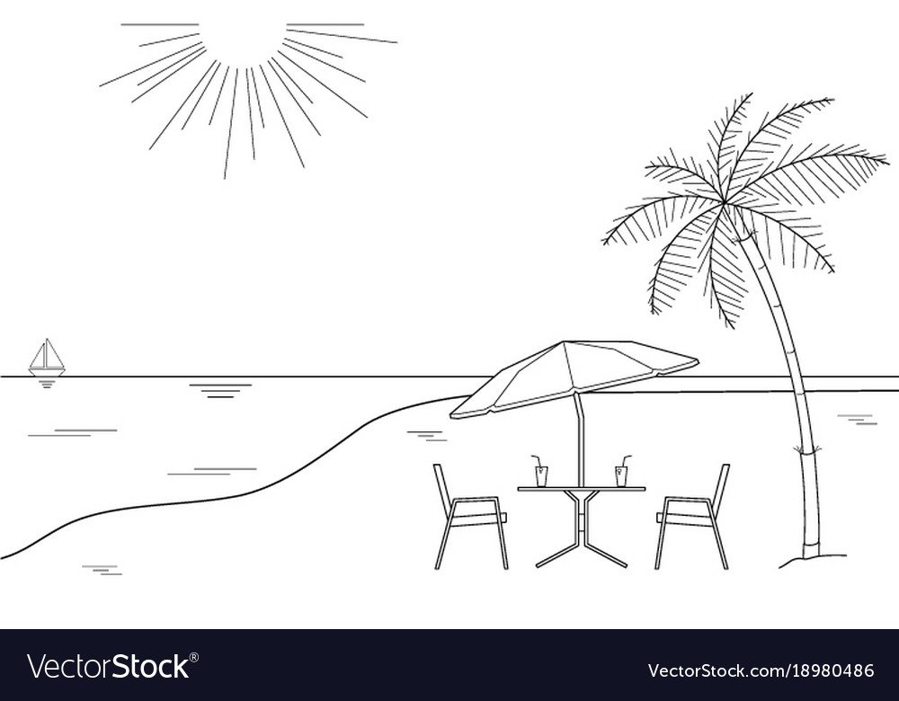 Изображение пляжа схематично