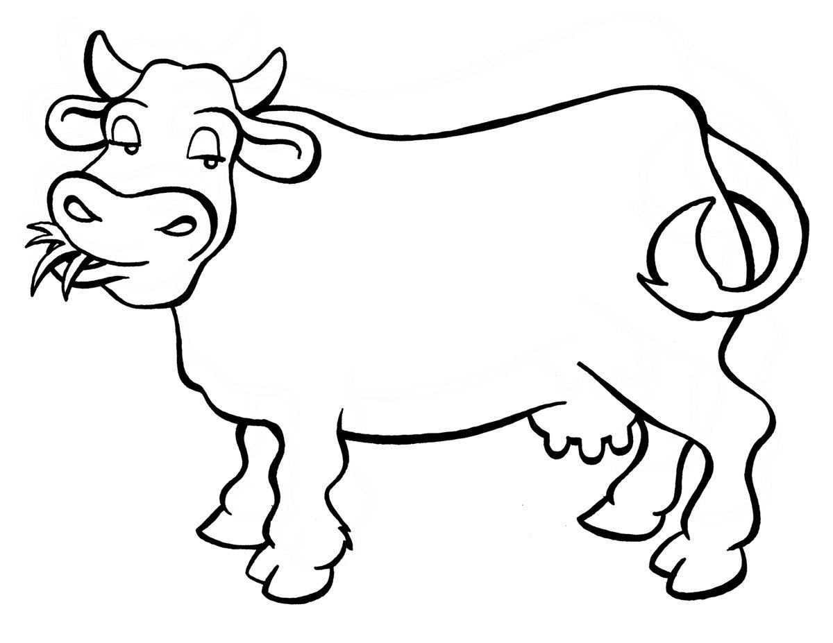 Корова раскраска