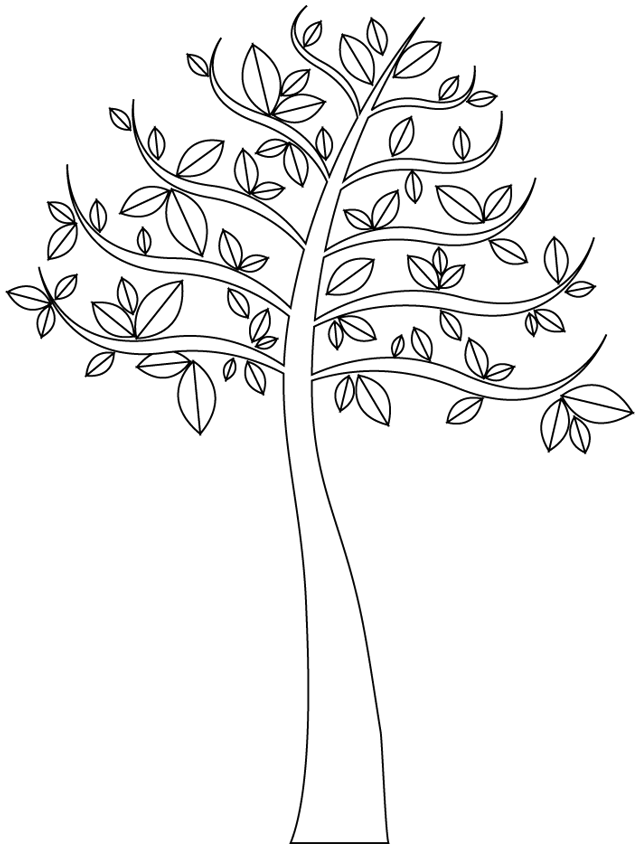 Сказочное дерево для раскрашивания