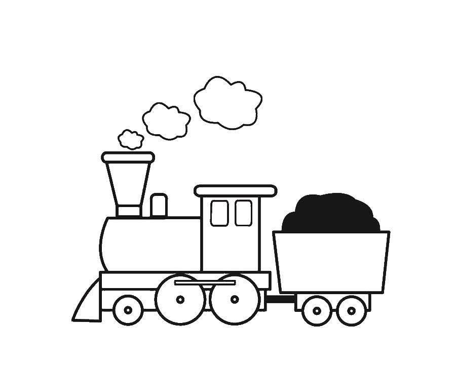 Раскраска поезд с вагонами