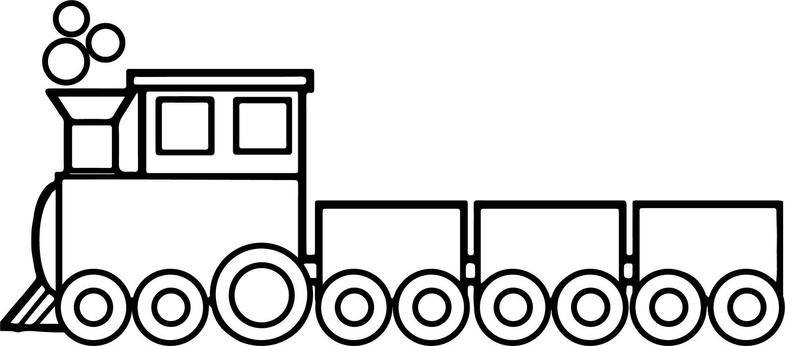Раскраска поезд с вагонами для детей