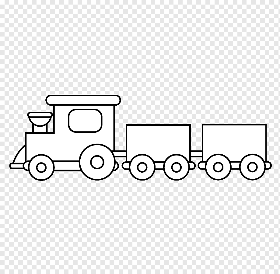 Раскраска паровозик с вагончиками для детей