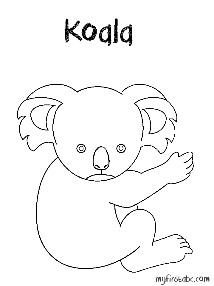 Рисунок коалы для раскрашивания