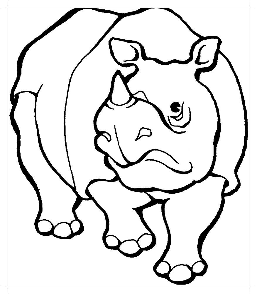Носорог раскраска