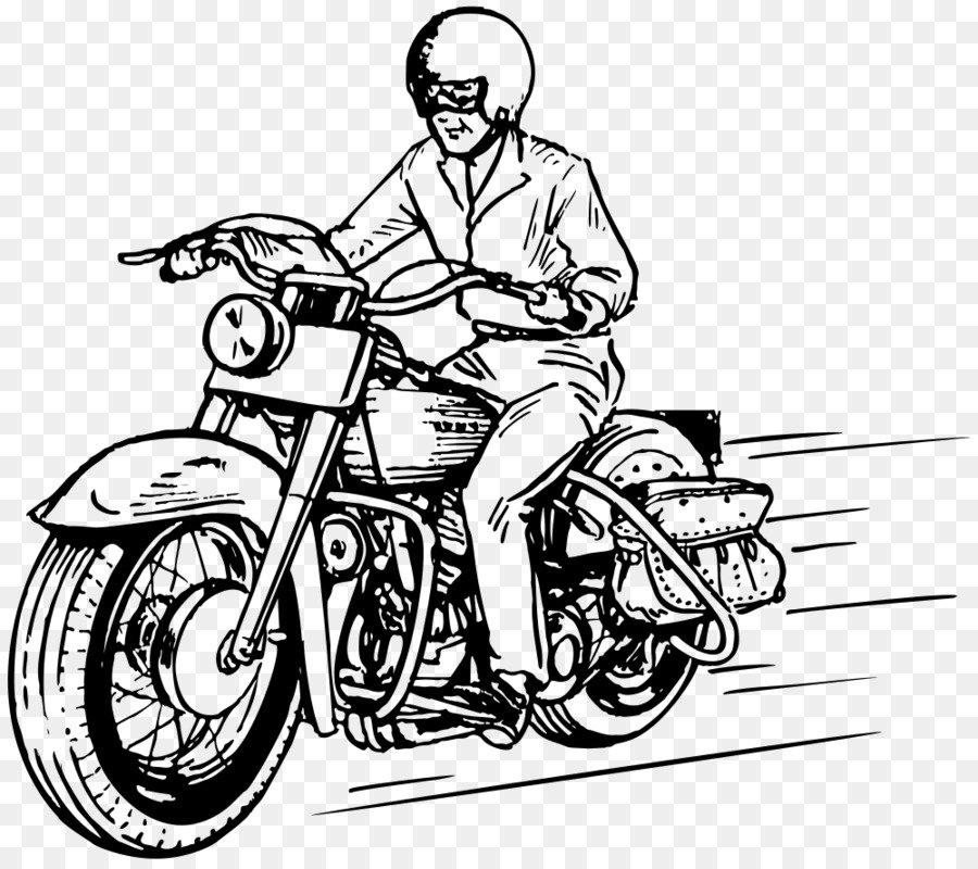 Мотоцикл контурный рисунок