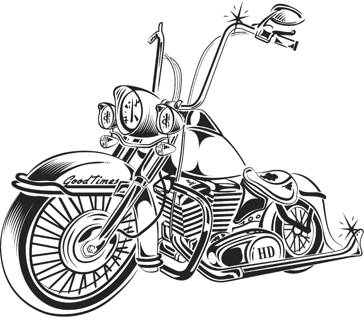 Harley Davidson мотоцикл вектор
