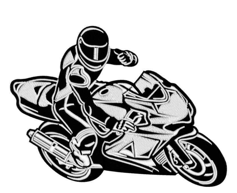 Мотоциклист на мотоцикле вектор