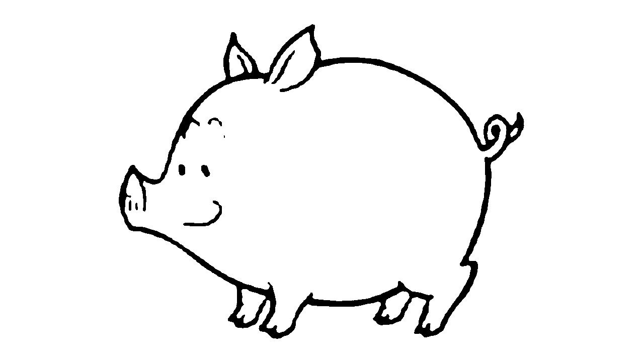 Рисунки для срисовки свинки