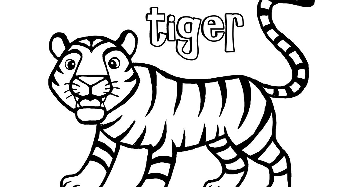 Рисунок тигра для раскрашивания