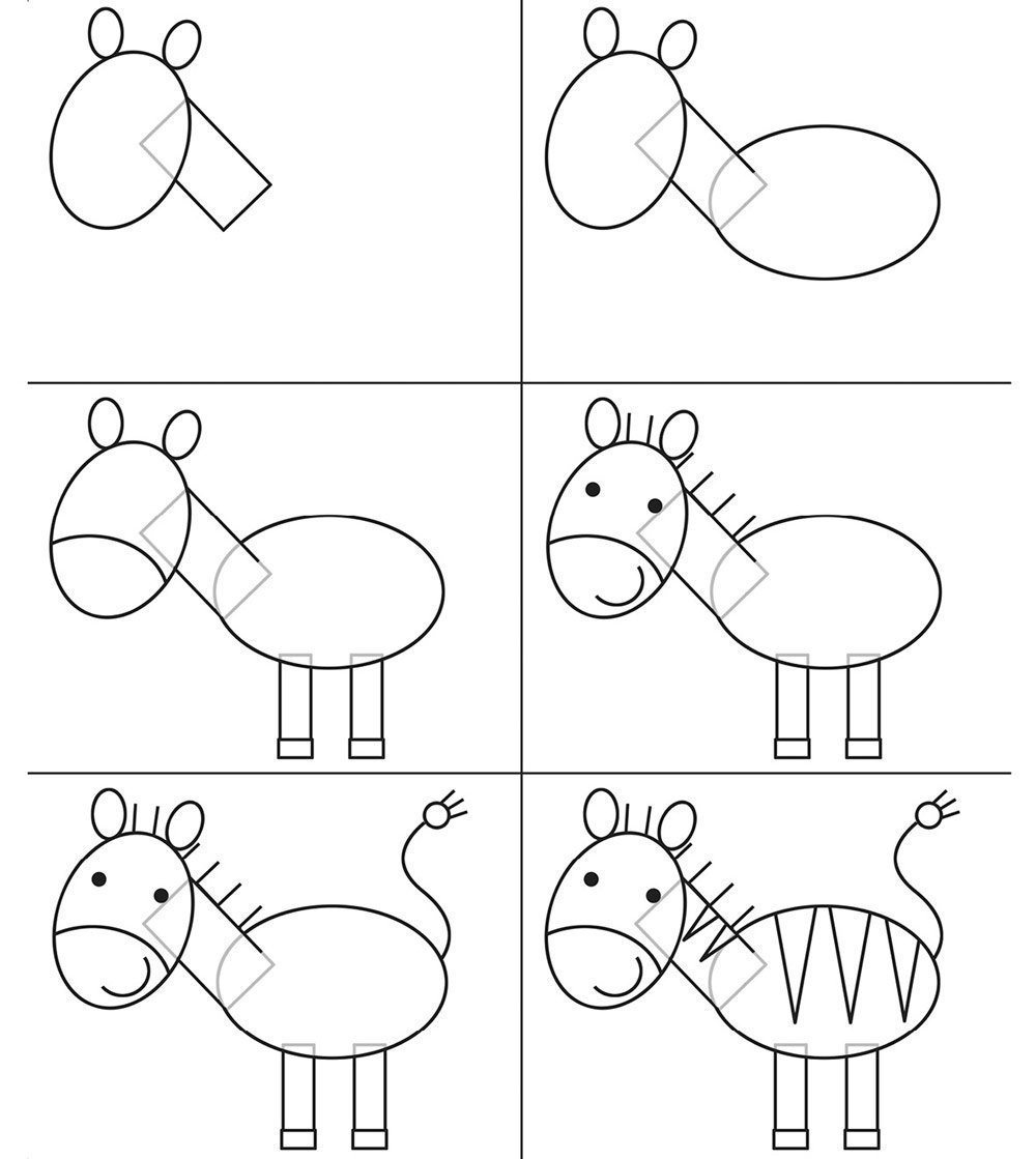 Последовательное рисование для детей