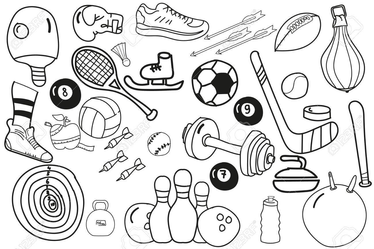 Рисунки на тему спортивный инвентарь