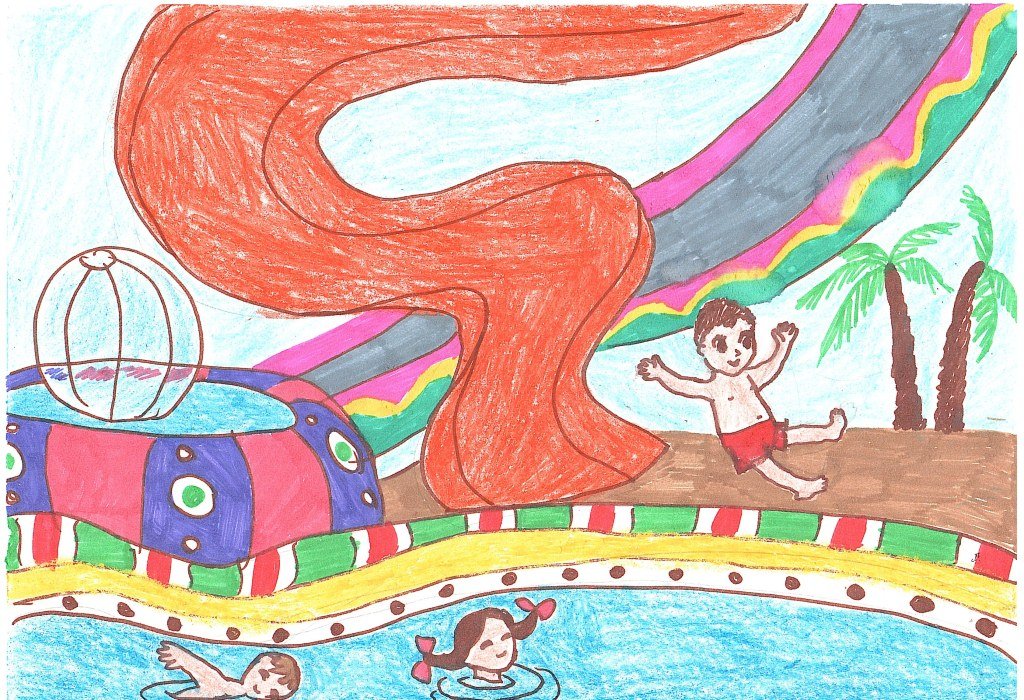 Рисунок аквапарка для детей