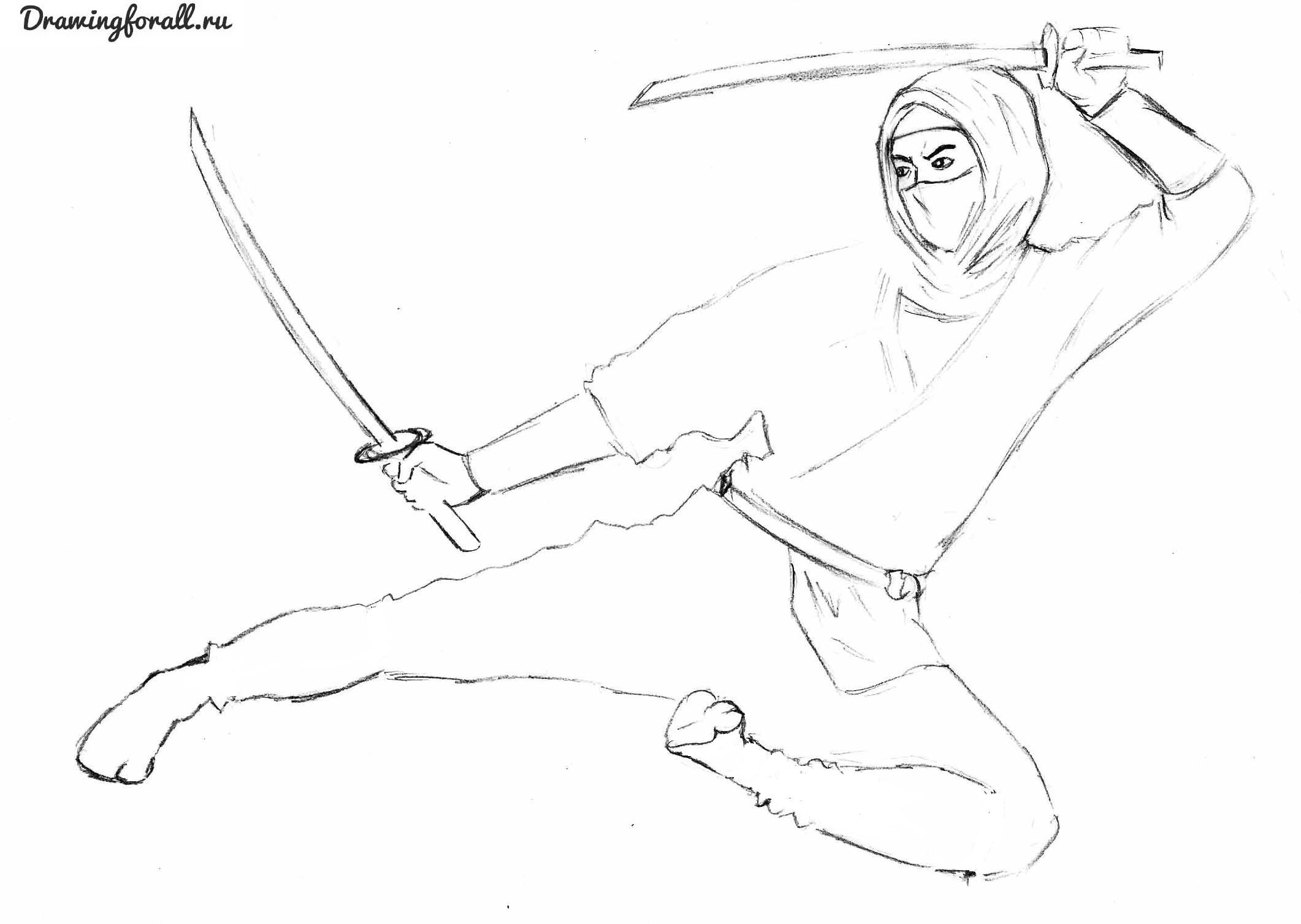 Рисунки для срисовки ниндзя