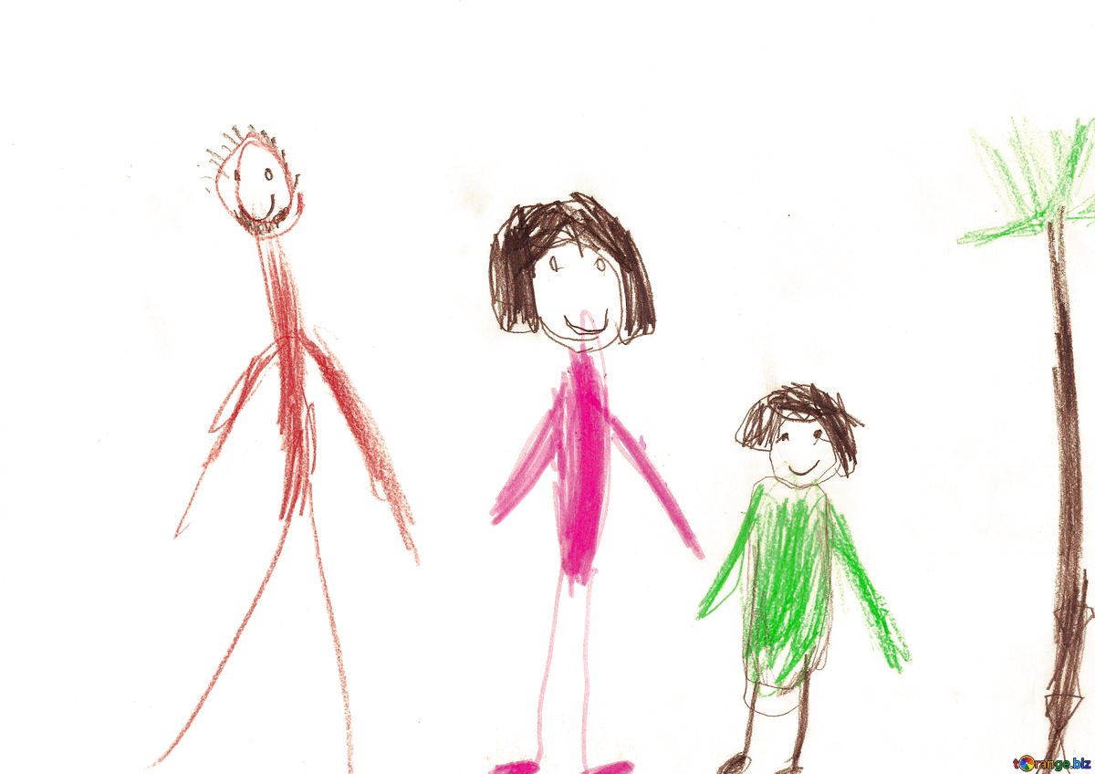 Рисунки детей семья 3 года