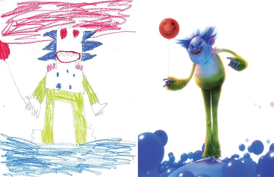 Детские рисунки перерисованные художником