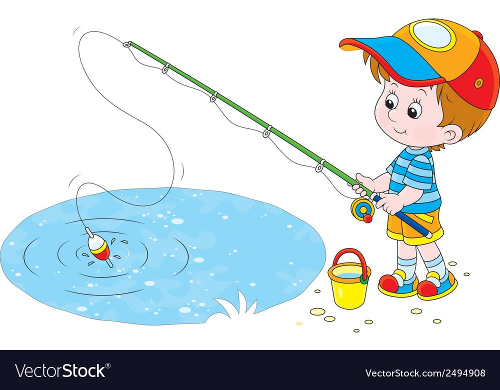 Рыбалка для детей на прозрачном фоне