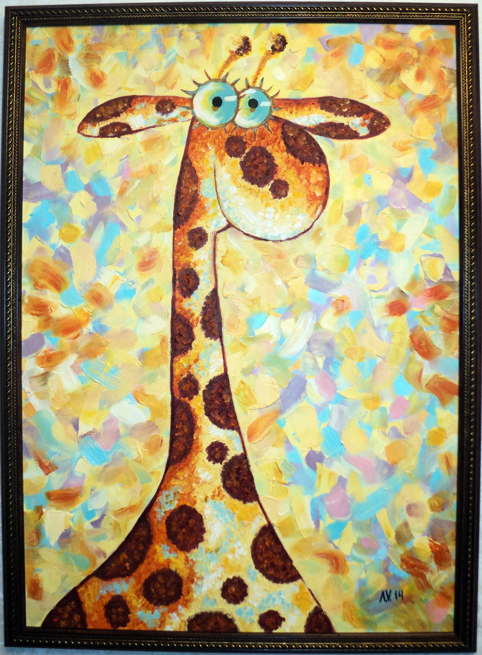 Жираф гуашью