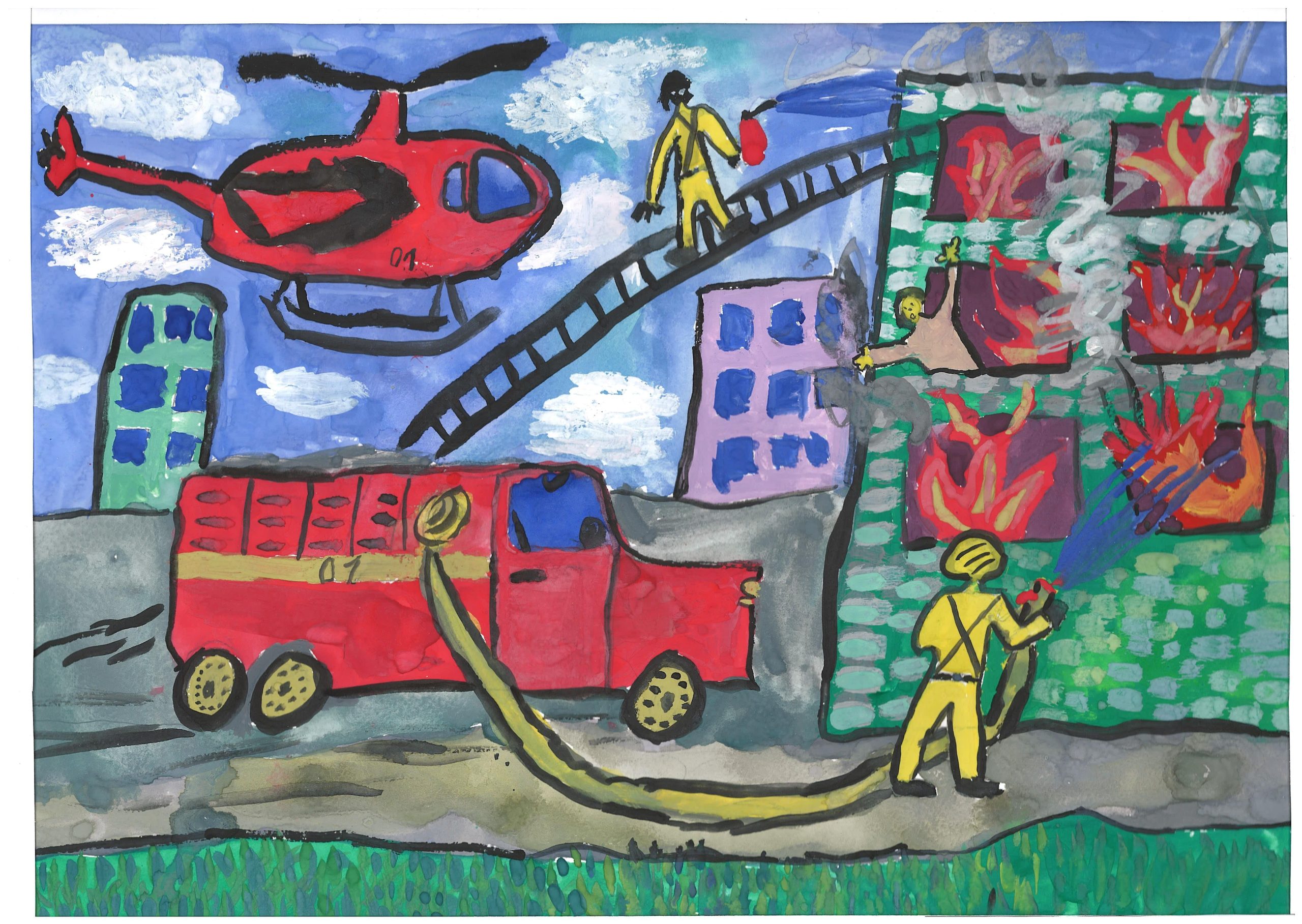 Рисунок ко Дню пожарного